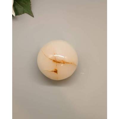 Sphère Aragonite Crème Nervuré Brun