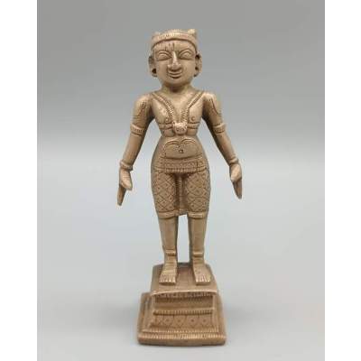 Statuette Indienne en Bronze Jaïn Saint Tirthankara