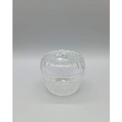 Sucrier en verre Transparent Ciselé Vintage