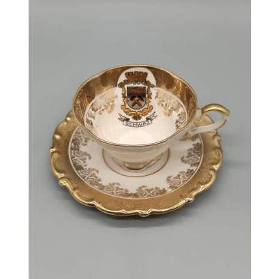 Tasse et Soucoupe en Porcelaine Fine Baumgartner SCHWAZ