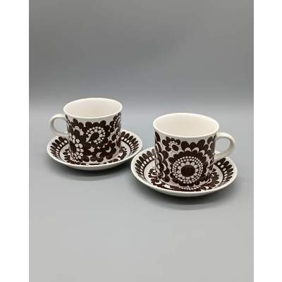 Duo Tasses et Soucoupes Arabia 100 Esteri Tomula 1973