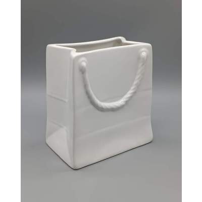 Vase en Forme de Sac en Main en Faïence