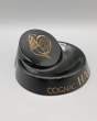 cendrier cognac hardy en opaline noir doré