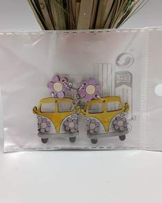 Boucles d'Oreilles Combi VW Jaune