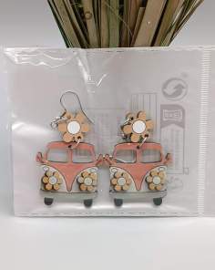 Boucles d'Oreilles Combi VW Rose