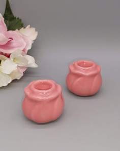 Bougeoirs Bouton de Rose Céramique
