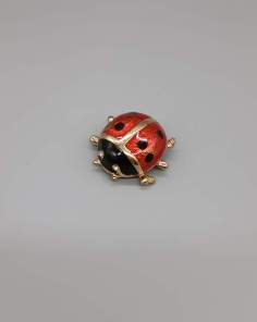 Broche Coccinelle Métal et Email Decermy Vintage