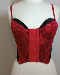 Bustier Corset Dentelle Rouge et Noir