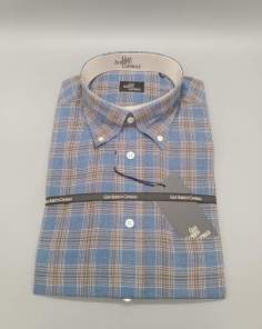 Chemise Homme GAC Carreaux Bleu/Mauve/blanc