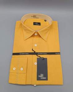 Chemise Homme GAC Jaune Surpiquée Bleu