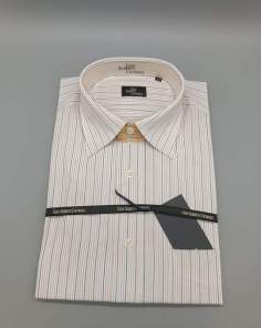 Chemise Homme GAC Rayures Orange/ Marron et Bleu