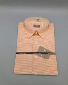 Chemise Homme GAC Carreaux Orange et Blanc