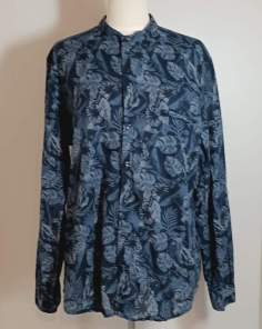 Chemise Homme Motif Feuillage Bleu Slim Fit Kiabi