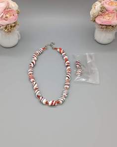 Collier et Boucles d'Oreilles Pâte de Verre Vintage