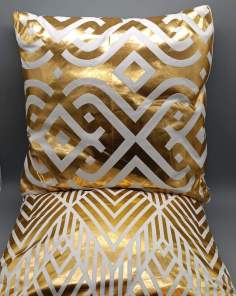 Coussins Déco Blanc et Doré