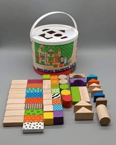 Seau de Blocs de Construction Bois et Formes Mini Matters