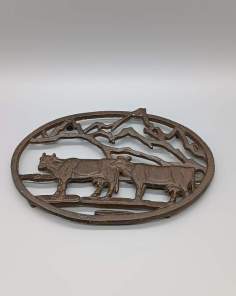 Dessous de Plat Fonte Vaches et Montagne