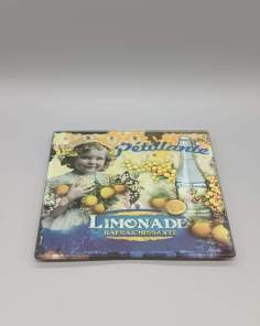 Dessous de Plat Publicitaire en Verre Limonade Vintage