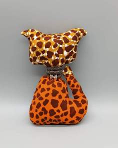 Poupée Chat en Tissu Léopard matelassée Fait Main