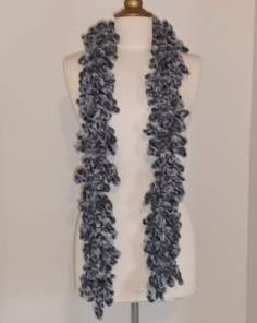 Écharpe Boa Chenille Grise