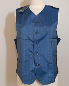Gilet Costume Homme GAC Motifs Pois Bleu