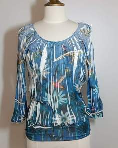Haut Blouse Femme en Voilage Imprimé Marque Bréal