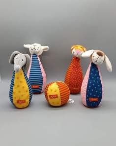Jeu de Quilles en Tissu Sigikid Animaux Colorés