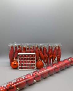 Boules de Noël Rouges Tailles Diverses