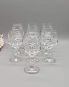 Superbe Lot de 10 Verres à Vin Cristal de Bohème