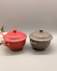 Bols à Soupe et son Couvercle en Céramique