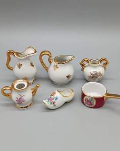 Vaisselles et Sujet en Porcelaine de Limoges Miniature