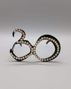 Lunettes Anniversaire Noire et Strass 30 Ans