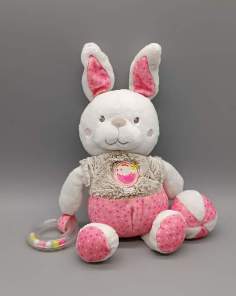 Doudou Peluche Lapin Hochet et Balle Mots d'Enfants