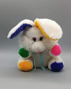 Peluche Lapin Blanc Colorés Vintage