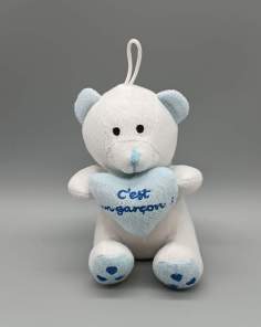 Peluche Ourson " C'est un Garçon" Eluz
