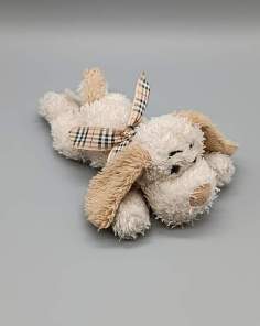 Peluche Doudou chien beige couché POTIER VANDIER 