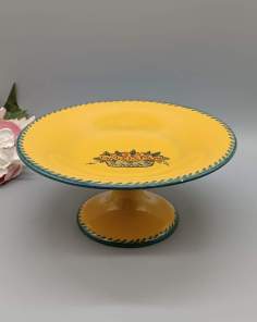 Assiette sur Pied en Faïence Vintage