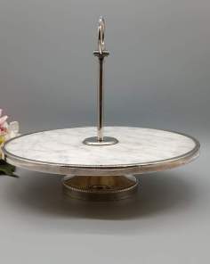 Plateau à Fromages Marbre et Métal Argenté