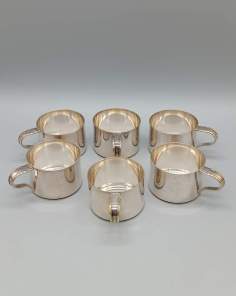 Porte-Gobelets en Métal Argenté x 6 Radad