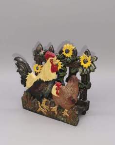 Porte-Serviettes Fonte Décor Poule et Coq
