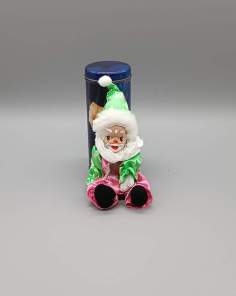 Poupée Clown Porcelaine et Tissu Vintage