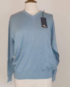 Pull Col V Bleu Gian Alberto Caporale 