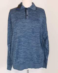 Polo chiné Bleu Gian Alberto Caporale 