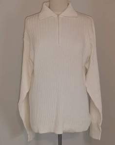 Pull Col Zip Écru Gian Alberto Caporale 