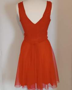 Robe de Soirée Dentelle et Tulle Rouge