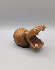 Sculpture Bois Hippopotame