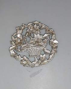 Mini dessous de bouteille Motif Corbeille en Métal