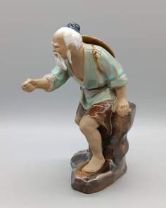 Statuette Chinoise Pêcheur L. Kang 