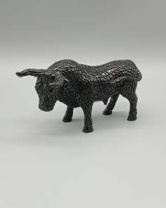 Statuette Taureau impression Mosaïque noire "Toros Barcino’s" 