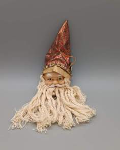 Tête de Père Noël à Suspendre Vintage